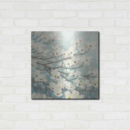 Luxe Metal Art 'Dogwood Blossoms' by James Wiens, Metal Wall Art,24x24