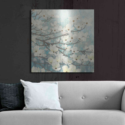 Luxe Metal Art 'Dogwood Blossoms' by James Wiens, Metal Wall Art,36x36