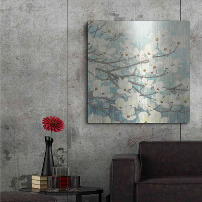 Luxe Metal Art 'Dogwood Blossoms' by James Wiens, Metal Wall Art,36x36