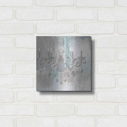 Luxe Metal Art 'Candelabra Teal I' by James Wiens, Metal Wall Art,12x12