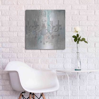 Luxe Metal Art 'Candelabra Teal I' by James Wiens, Metal Wall Art,24x24
