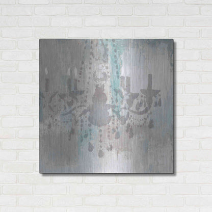 Luxe Metal Art 'Candelabra Teal I' by James Wiens, Metal Wall Art,36x36