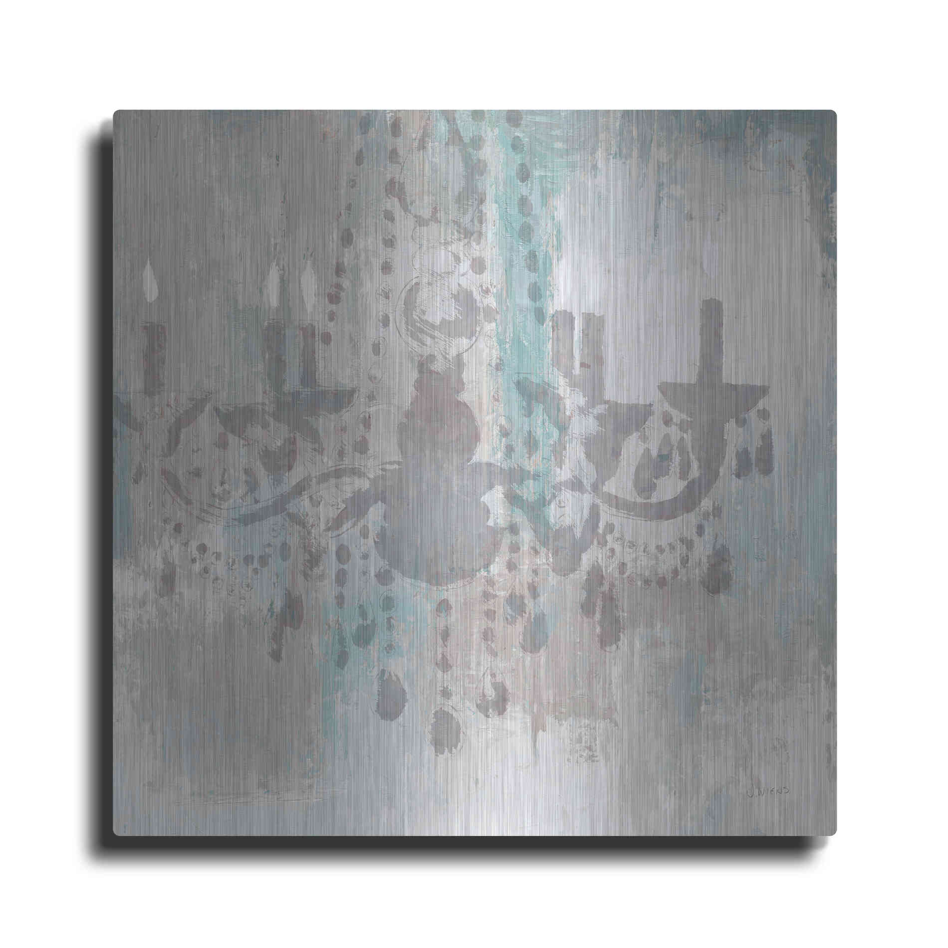 Luxe Metal Art 'Candelabra Teal I' by James Wiens, Metal Wall Art