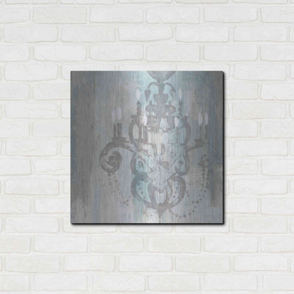 Luxe Metal Art 'Candelabra Teal II' by James Wiens, Metal Wall Art,24x24