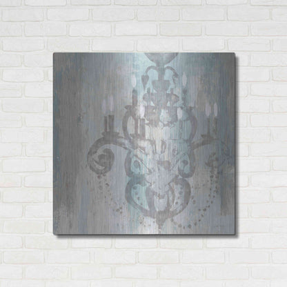 Luxe Metal Art 'Candelabra Teal II' by James Wiens, Metal Wall Art,36x36