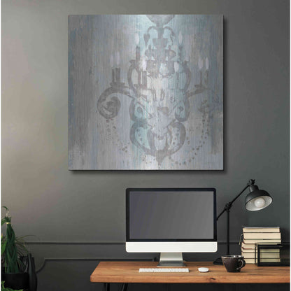 Luxe Metal Art 'Candelabra Teal II' by James Wiens, Metal Wall Art,36x36