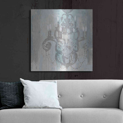 Luxe Metal Art 'Candelabra Teal II' by James Wiens, Metal Wall Art,36x36