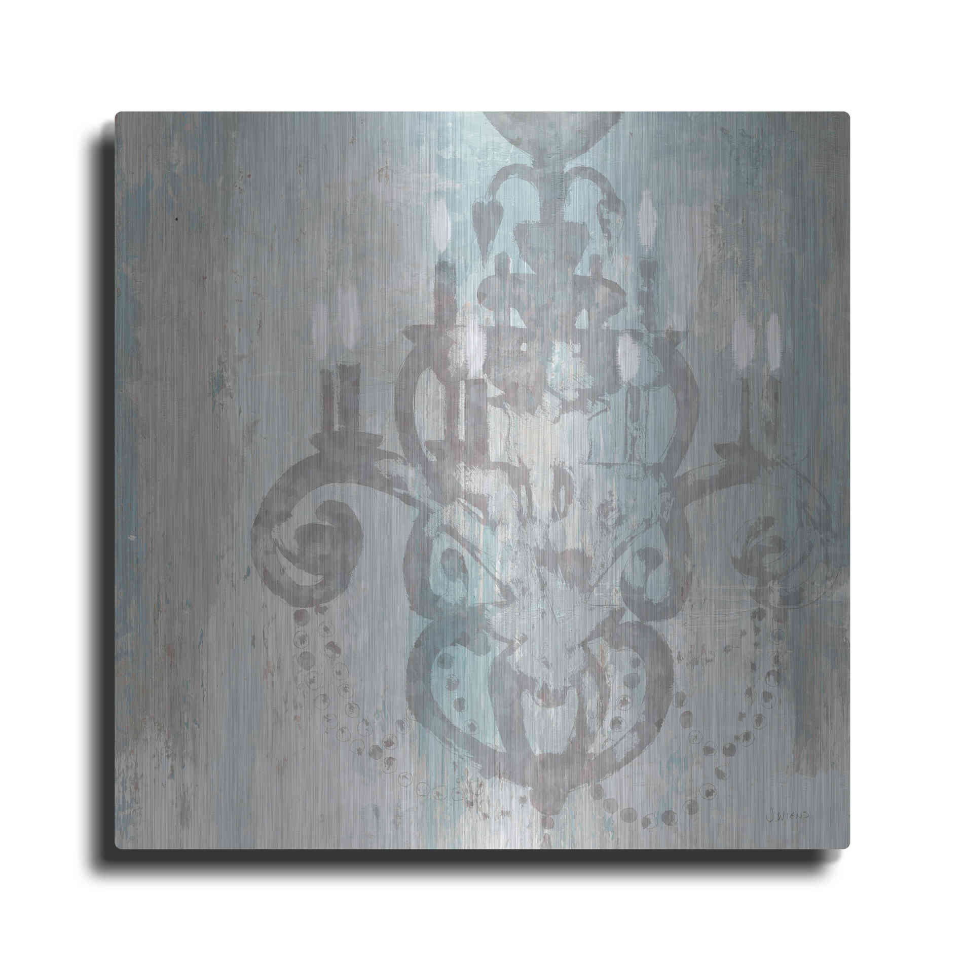 Luxe Metal Art 'Candelabra Teal II' by James Wiens, Metal Wall Art