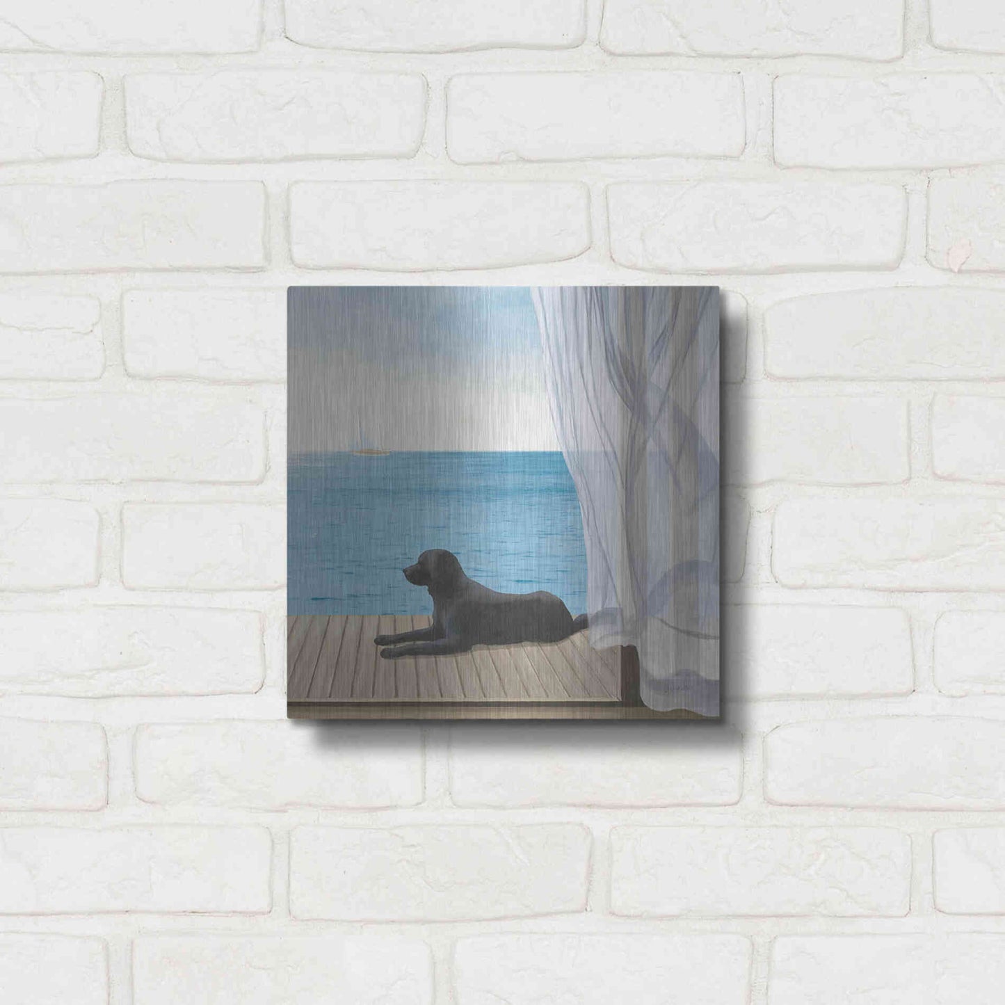 Luxe Metal Art 'Blue Breeze III' by James Wiens, Metal Wall Art,12x12