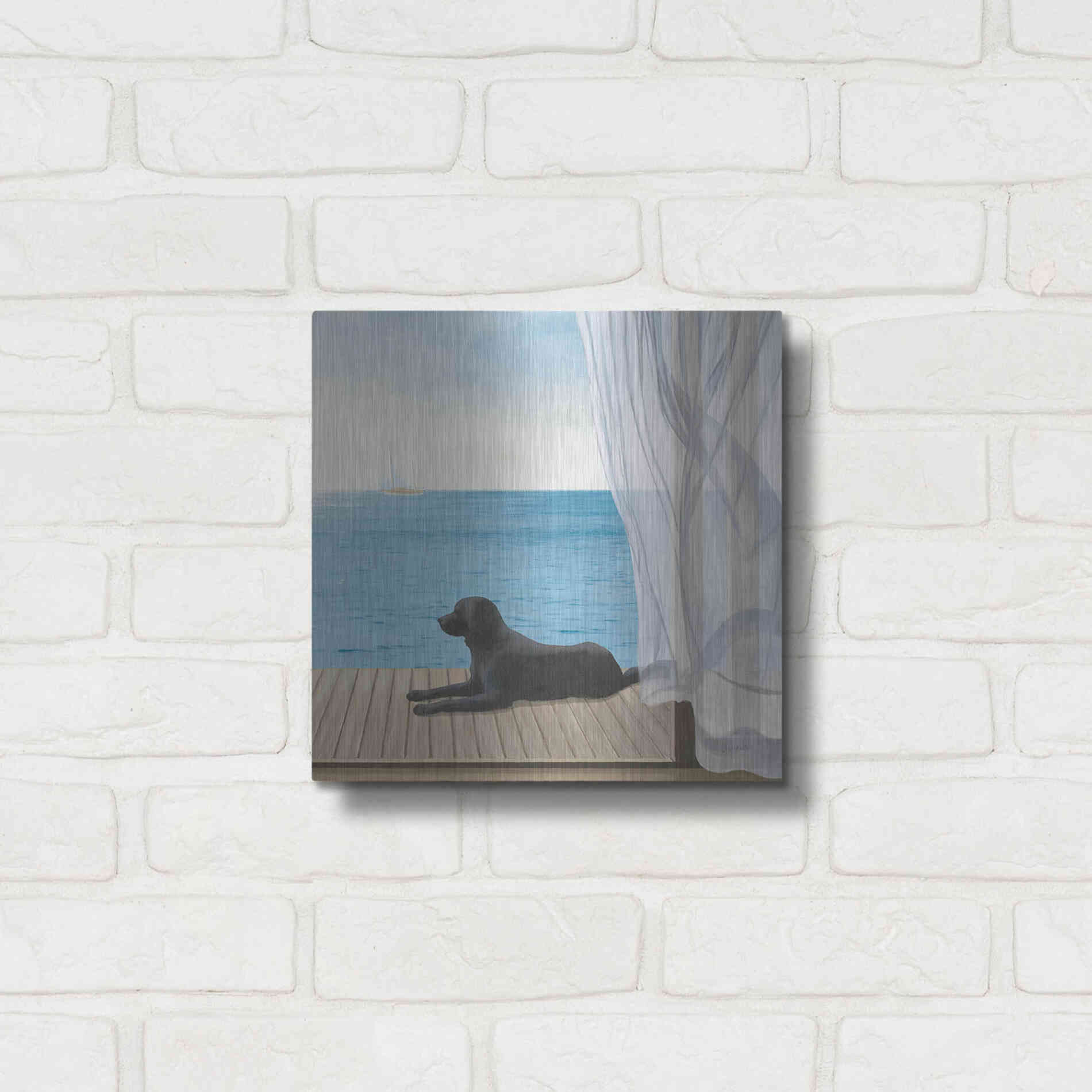 Luxe Metal Art 'Blue Breeze III' by James Wiens, Metal Wall Art,12x12