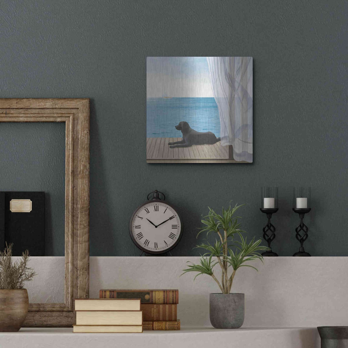 Luxe Metal Art 'Blue Breeze III' by James Wiens, Metal Wall Art,12x12