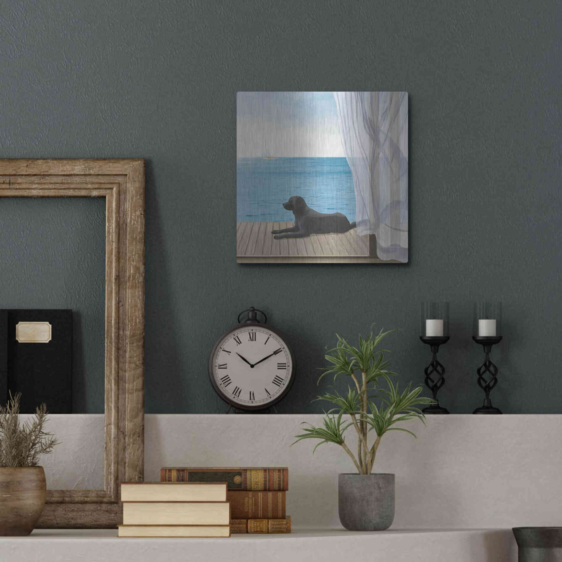 Luxe Metal Art 'Blue Breeze III' by James Wiens, Metal Wall Art,12x12