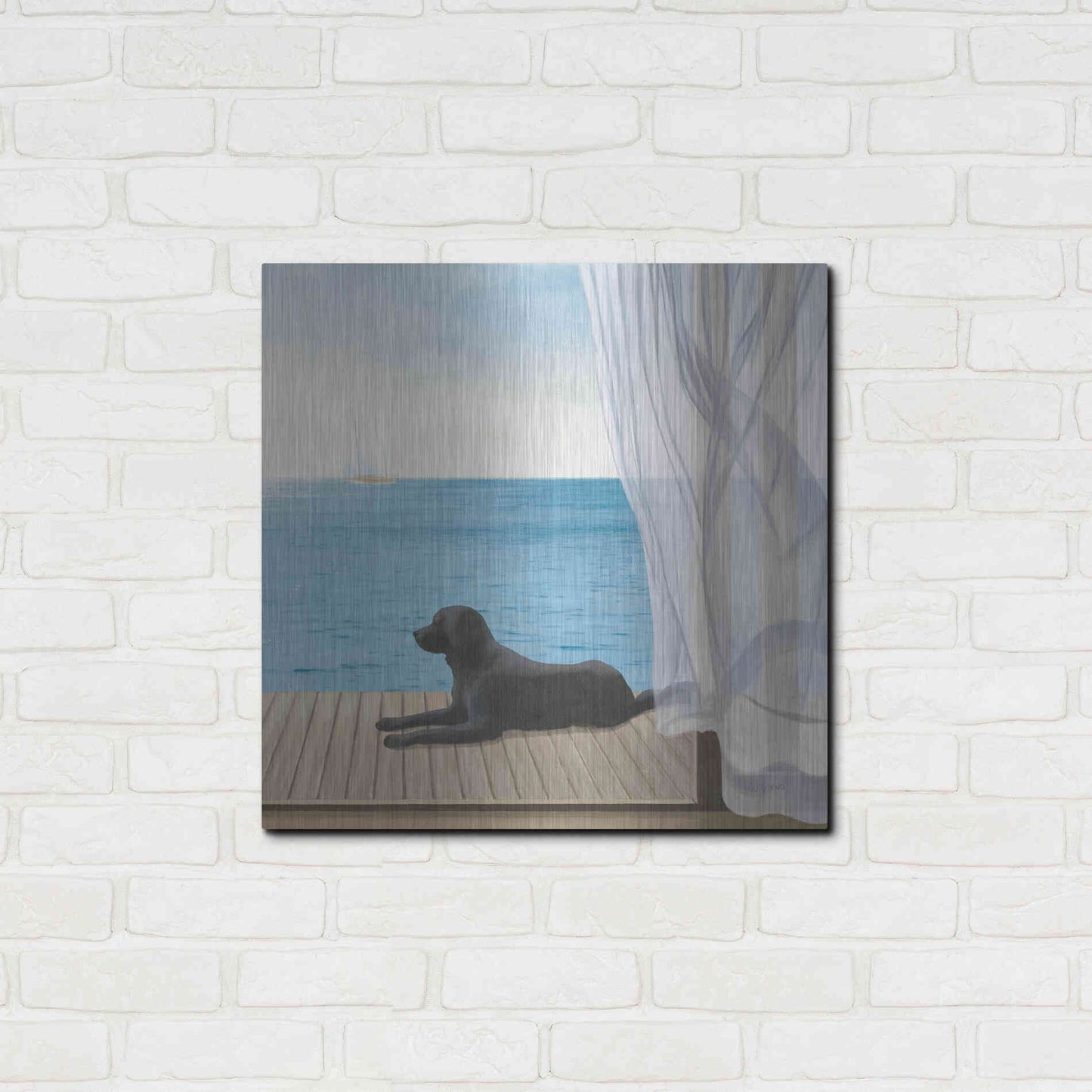 Luxe Metal Art 'Blue Breeze III' by James Wiens, Metal Wall Art,24x24