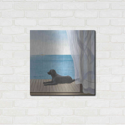 Luxe Metal Art 'Blue Breeze III' by James Wiens, Metal Wall Art,24x24