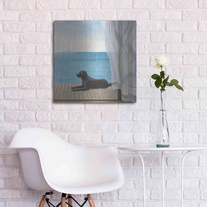 Luxe Metal Art 'Blue Breeze III' by James Wiens, Metal Wall Art,24x24