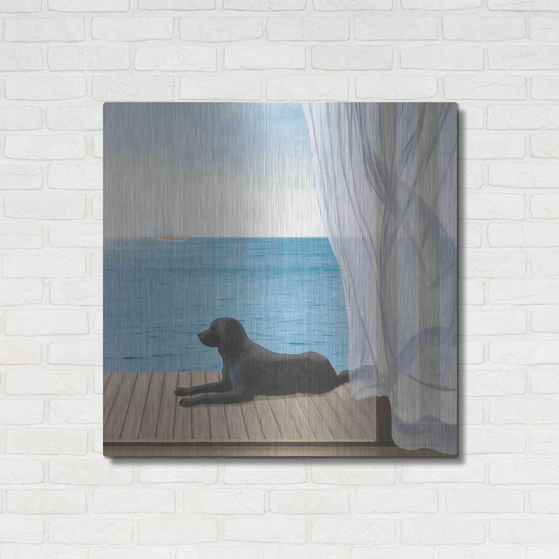 Luxe Metal Art 'Blue Breeze III' by James Wiens, Metal Wall Art,36x36