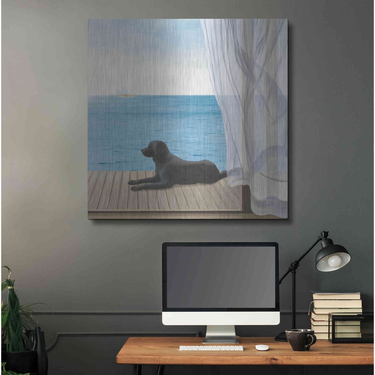 Luxe Metal Art 'Blue Breeze III' by James Wiens, Metal Wall Art,36x36