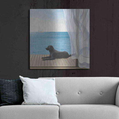 Luxe Metal Art 'Blue Breeze III' by James Wiens, Metal Wall Art,36x36