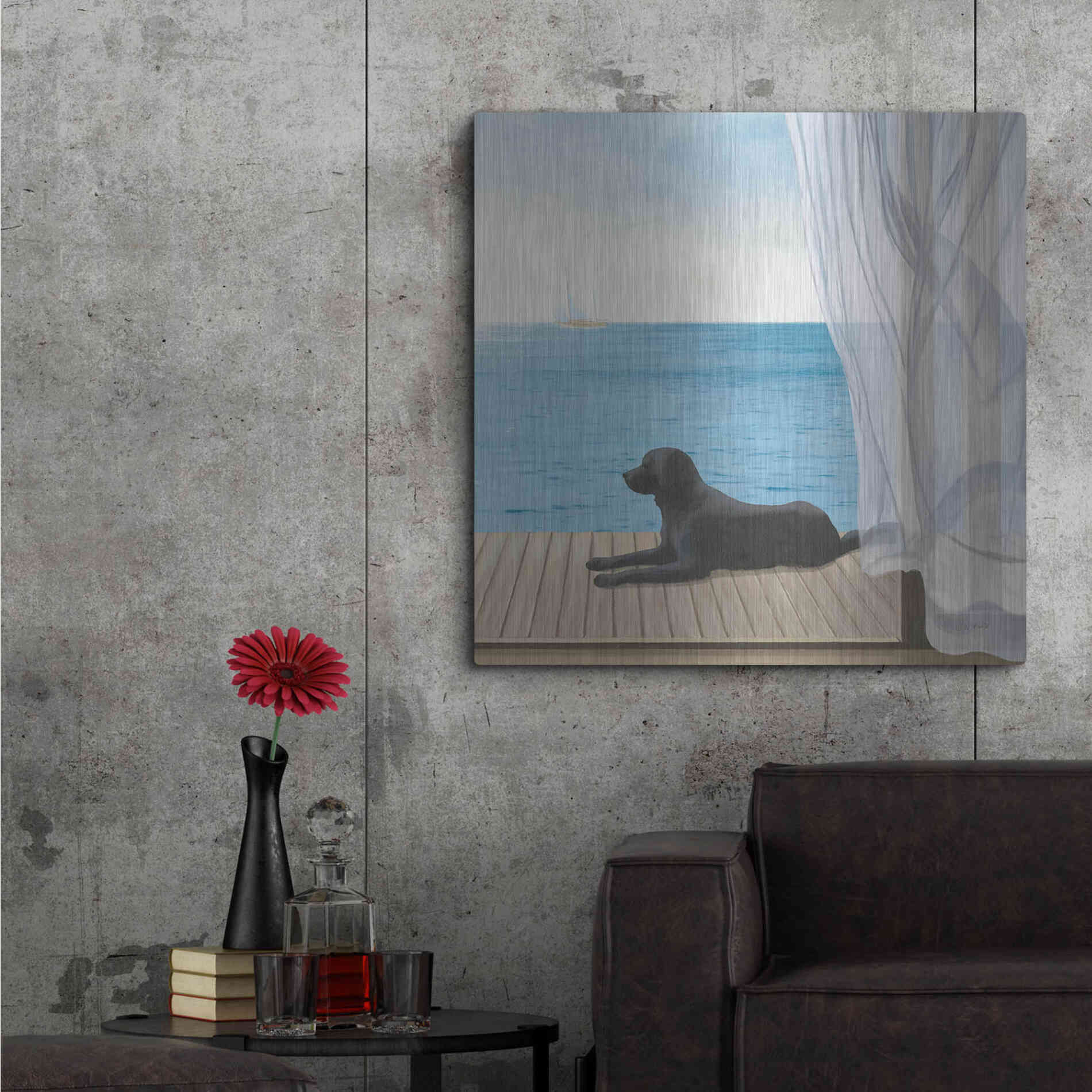 Luxe Metal Art 'Blue Breeze III' by James Wiens, Metal Wall Art,36x36