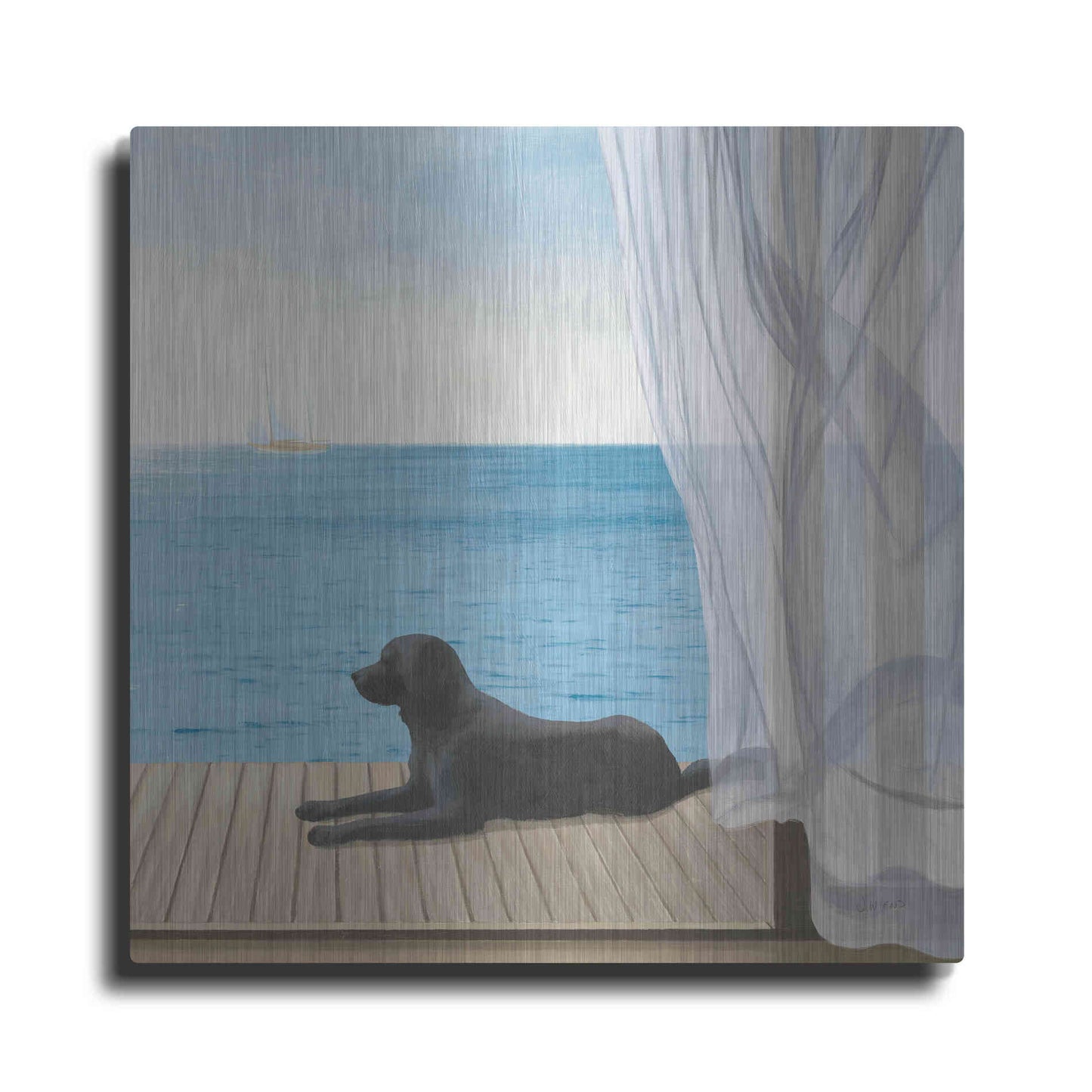 Luxe Metal Art 'Blue Breeze III' by James Wiens, Metal Wall Art