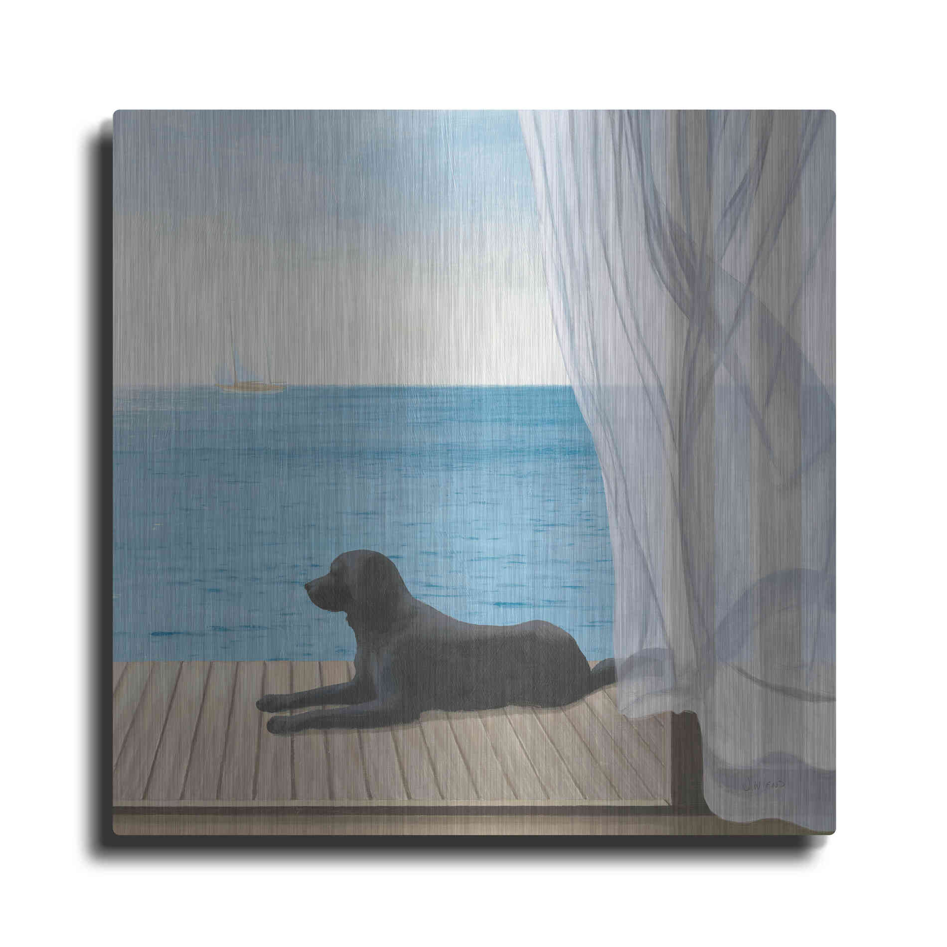 Luxe Metal Art 'Blue Breeze III' by James Wiens, Metal Wall Art