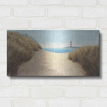 Luxe Metal Art 'Beach Path Panel I' by James Wiens, Metal Wall Art,24x12