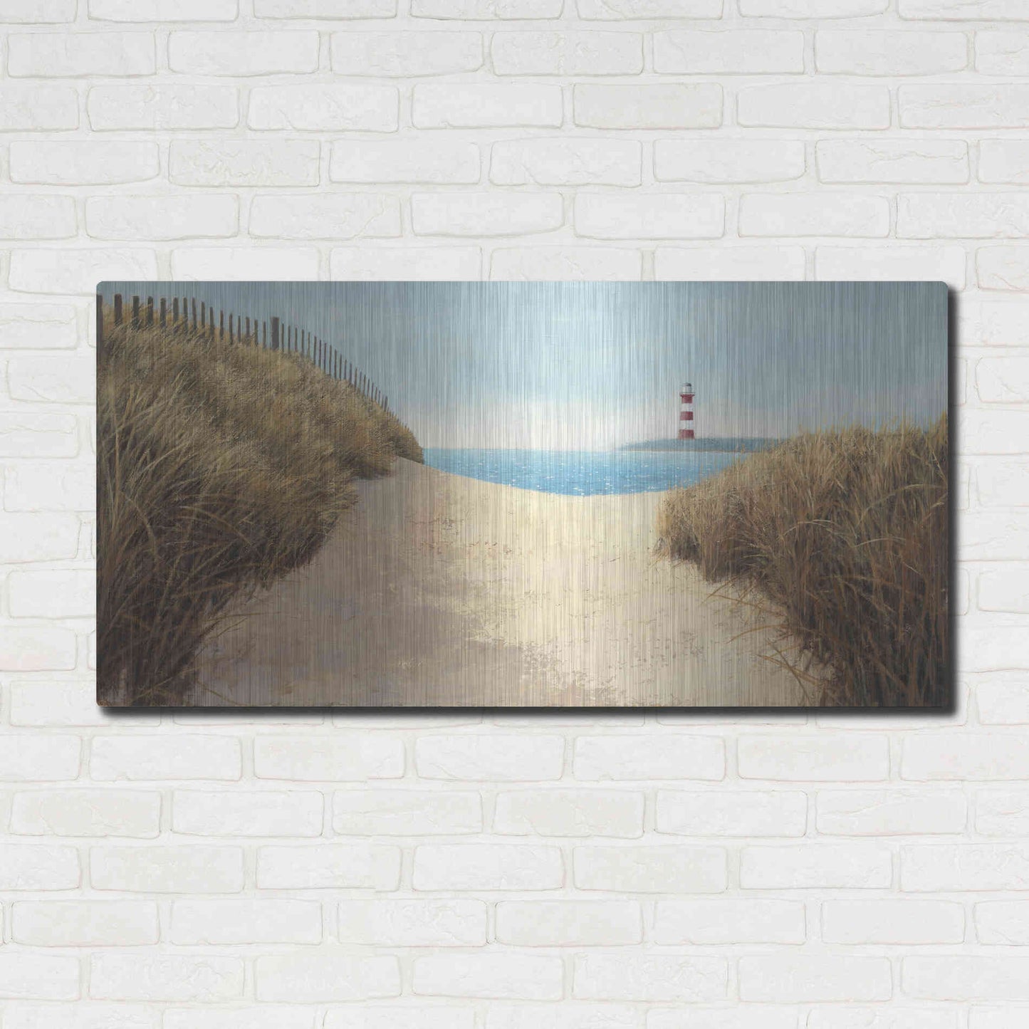 Luxe Metal Art 'Beach Path Panel I' by James Wiens, Metal Wall Art,48x24