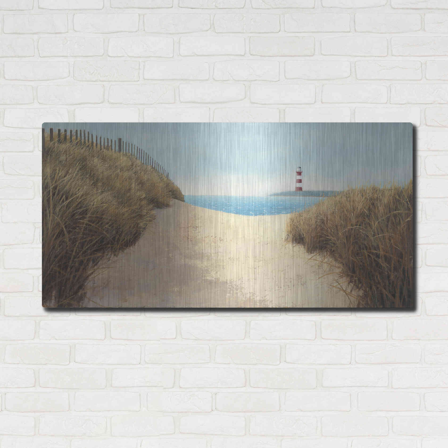 Luxe Metal Art 'Beach Path Panel I' by James Wiens, Metal Wall Art,48x24
