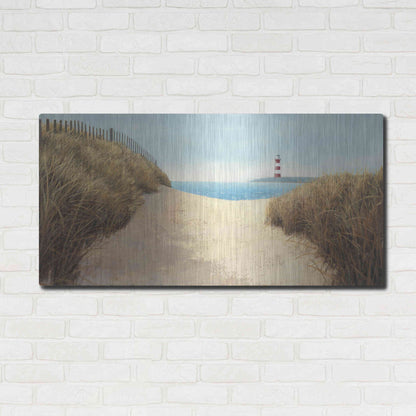 Luxe Metal Art 'Beach Path Panel I' by James Wiens, Metal Wall Art,48x24