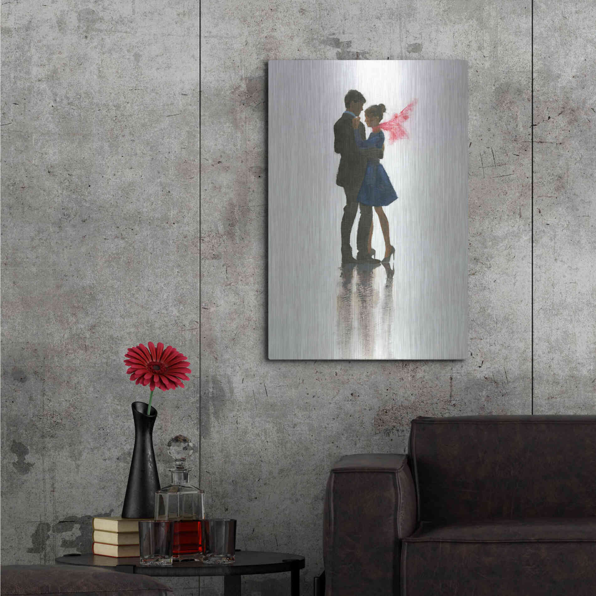 Luxe Metal Art 'The Embrace II' by Marco Fabiano, Metal Wall Art,24x36