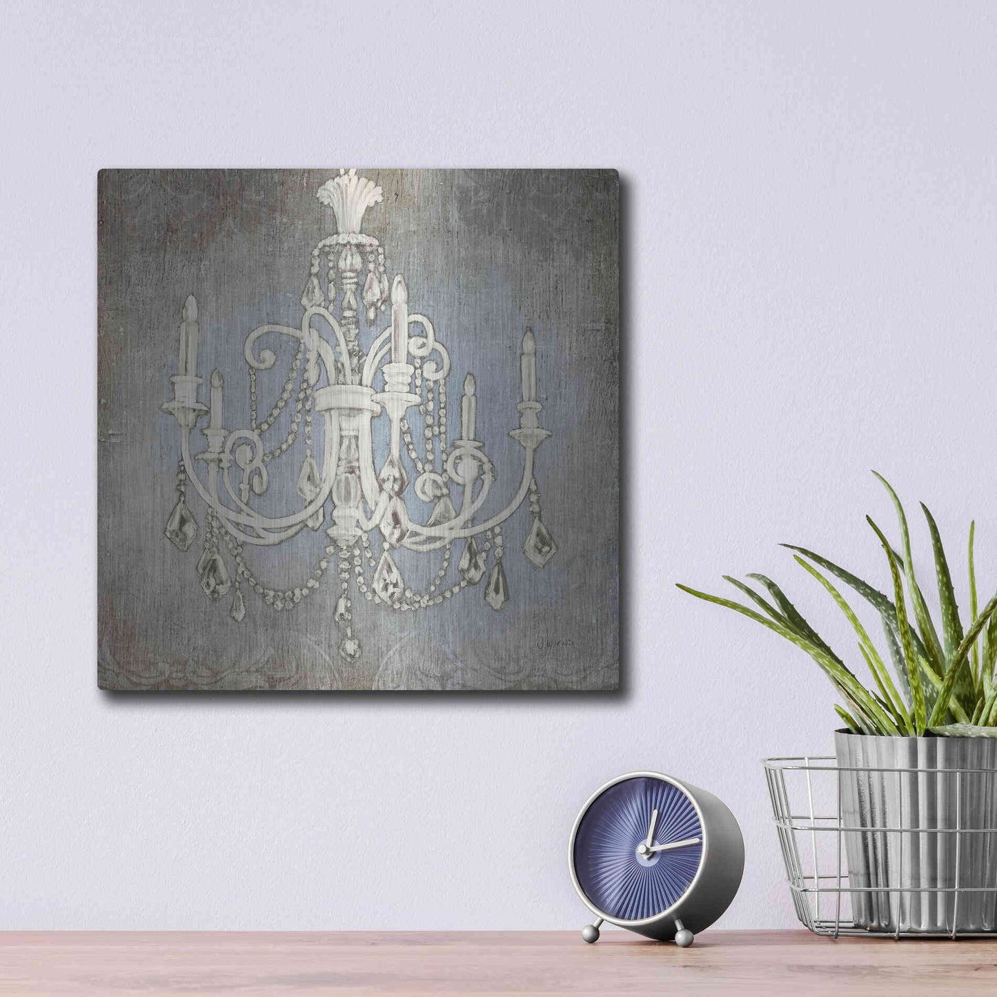 Luxe Metal Art 'Luxurious Lights III' by James Wiens, Metal Wall Art,12x12