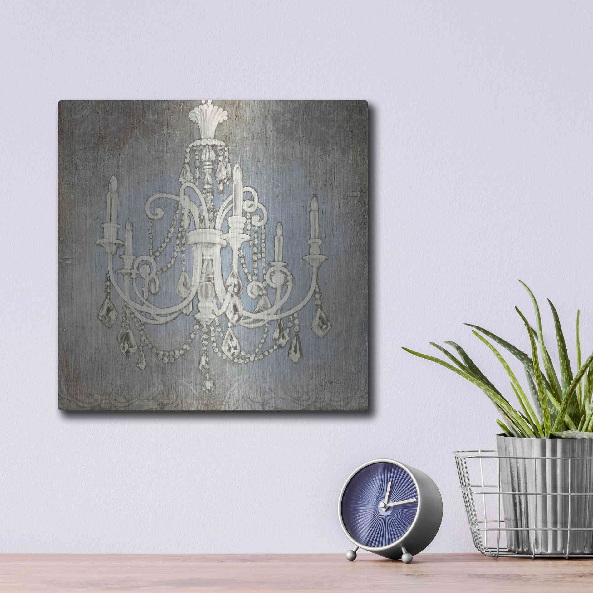 Luxe Metal Art 'Luxurious Lights III' by James Wiens, Metal Wall Art,12x12