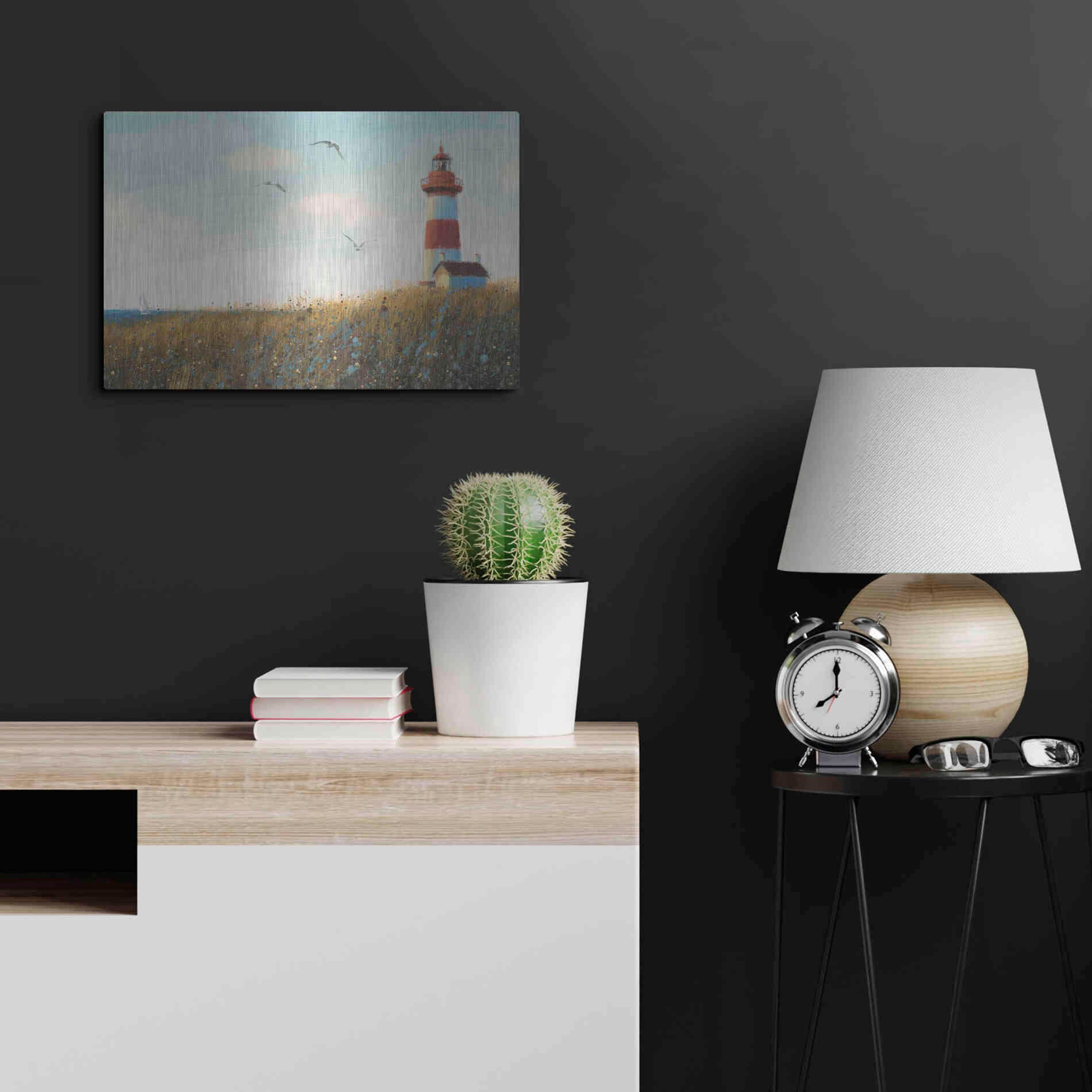 Luxe Metal Art 'Seaside View I' by James Wiens, Metal Wall Art,24x16