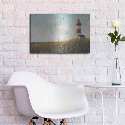 Luxe Metal Art 'Seaside View I' by James Wiens, Metal Wall Art,24x16