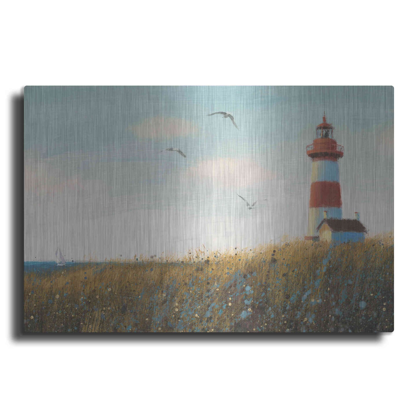 Luxe Metal Art 'Seaside View I' by James Wiens, Metal Wall Art