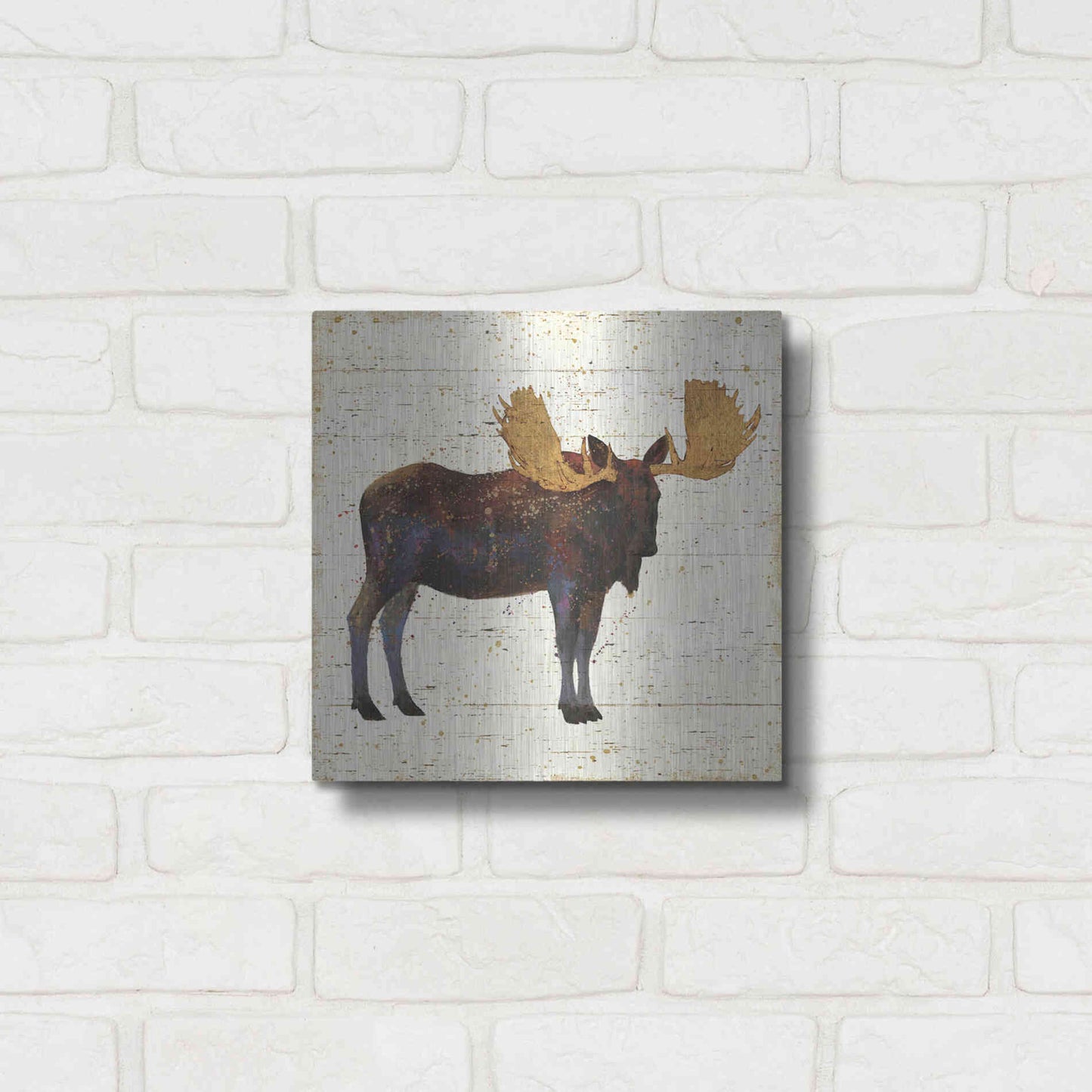 Luxe Metal Art 'Golden Nature I' by James Wiens, Metal Wall Art,12x12