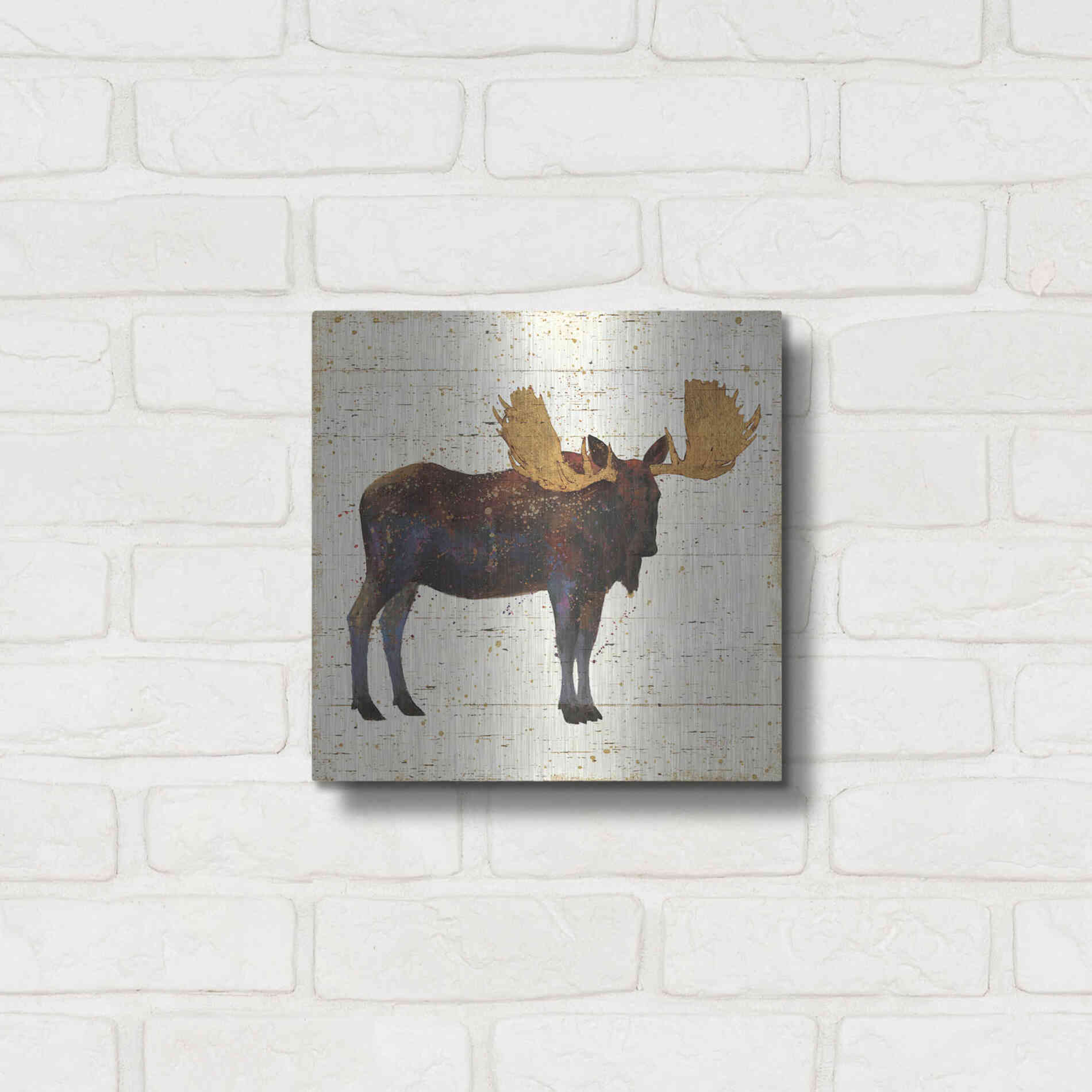 Luxe Metal Art 'Golden Nature I' by James Wiens, Metal Wall Art,12x12