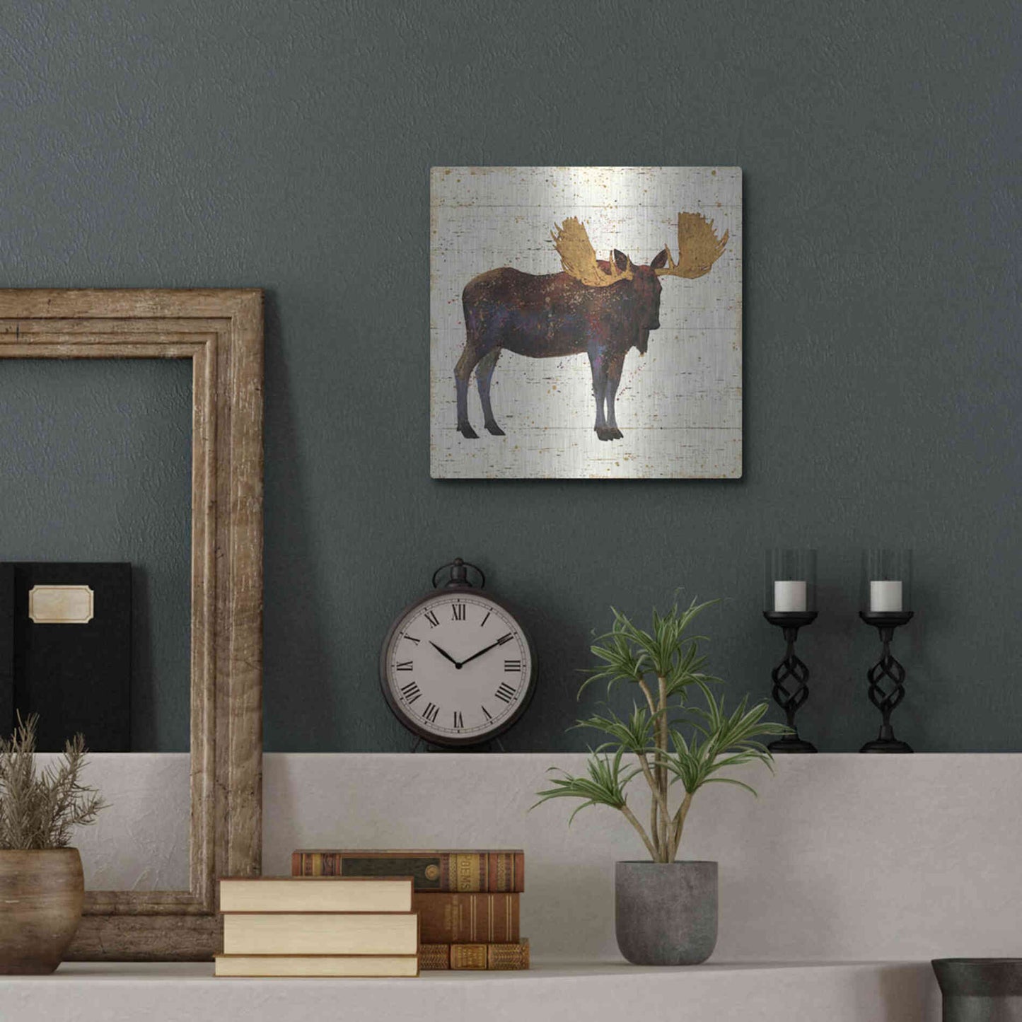 Luxe Metal Art 'Golden Nature I' by James Wiens, Metal Wall Art,12x12