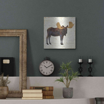 Luxe Metal Art 'Golden Nature I' by James Wiens, Metal Wall Art,12x12