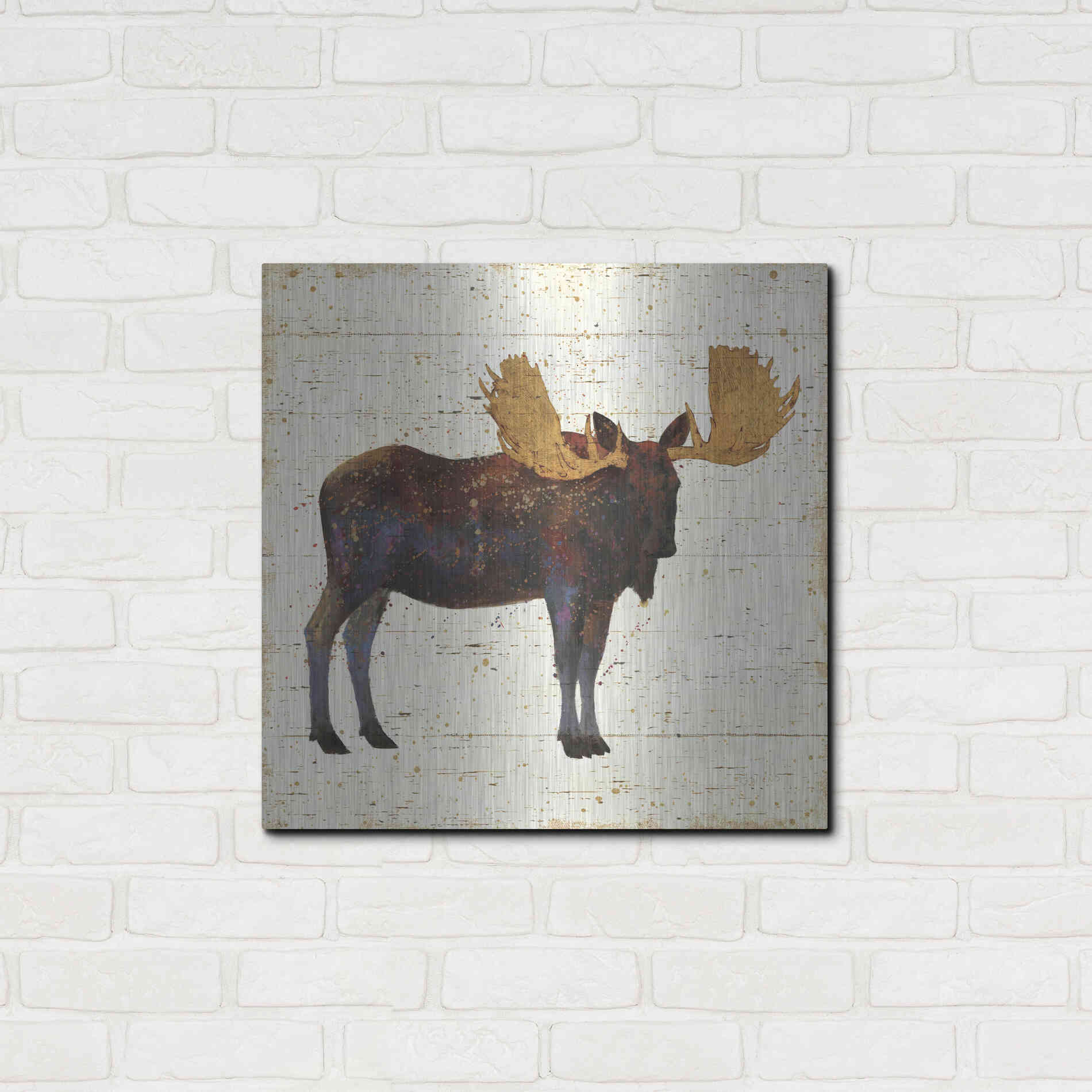 Luxe Metal Art 'Golden Nature I' by James Wiens, Metal Wall Art,24x24