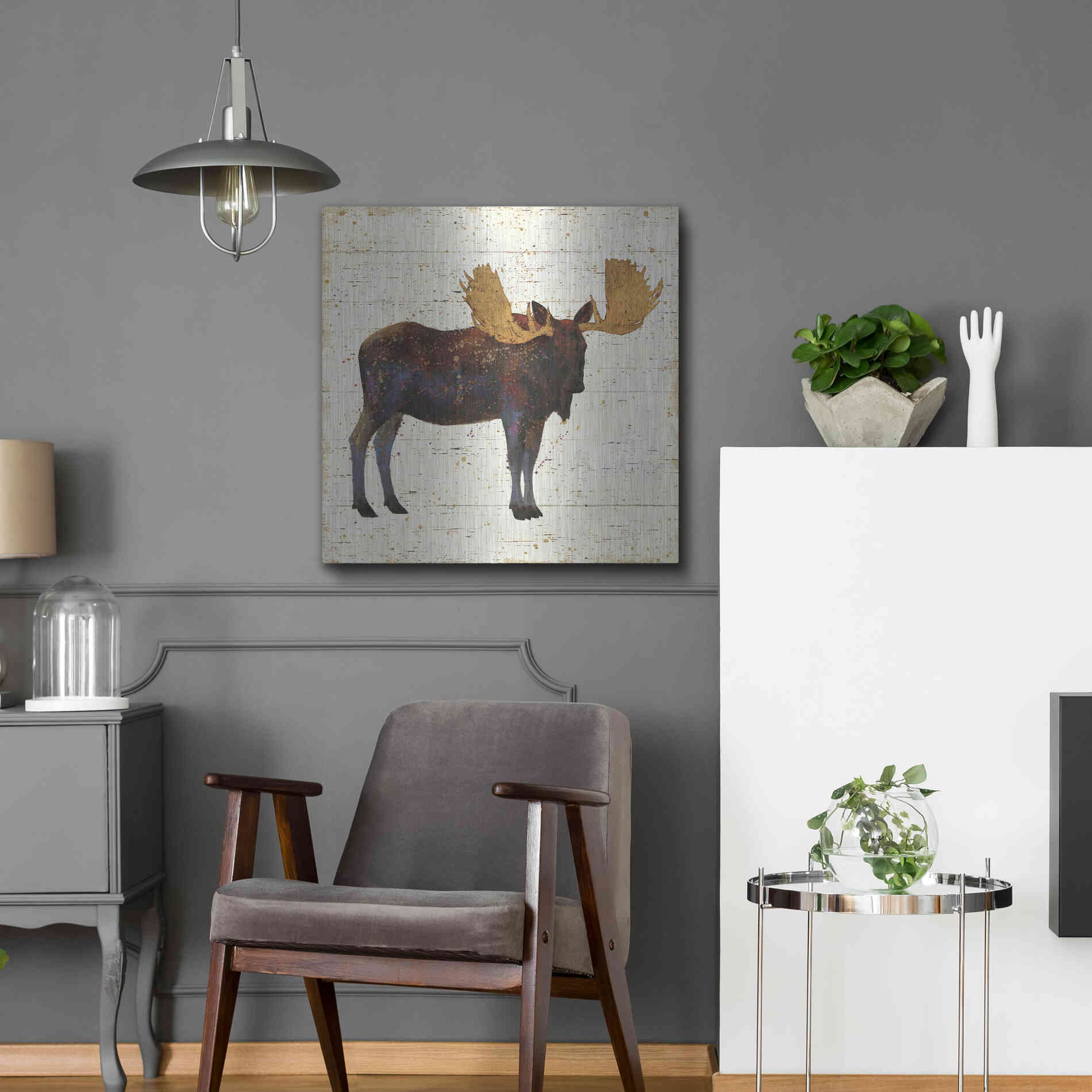 Luxe Metal Art 'Golden Nature I' by James Wiens, Metal Wall Art,24x24