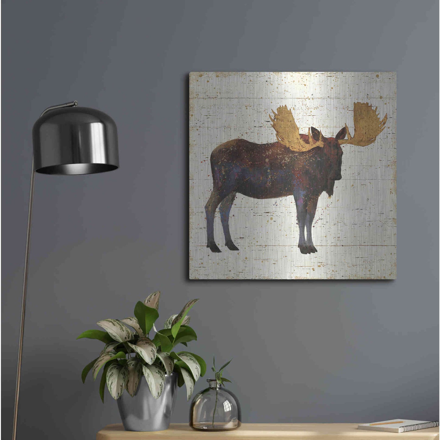 Luxe Metal Art 'Golden Nature I' by James Wiens, Metal Wall Art,24x24