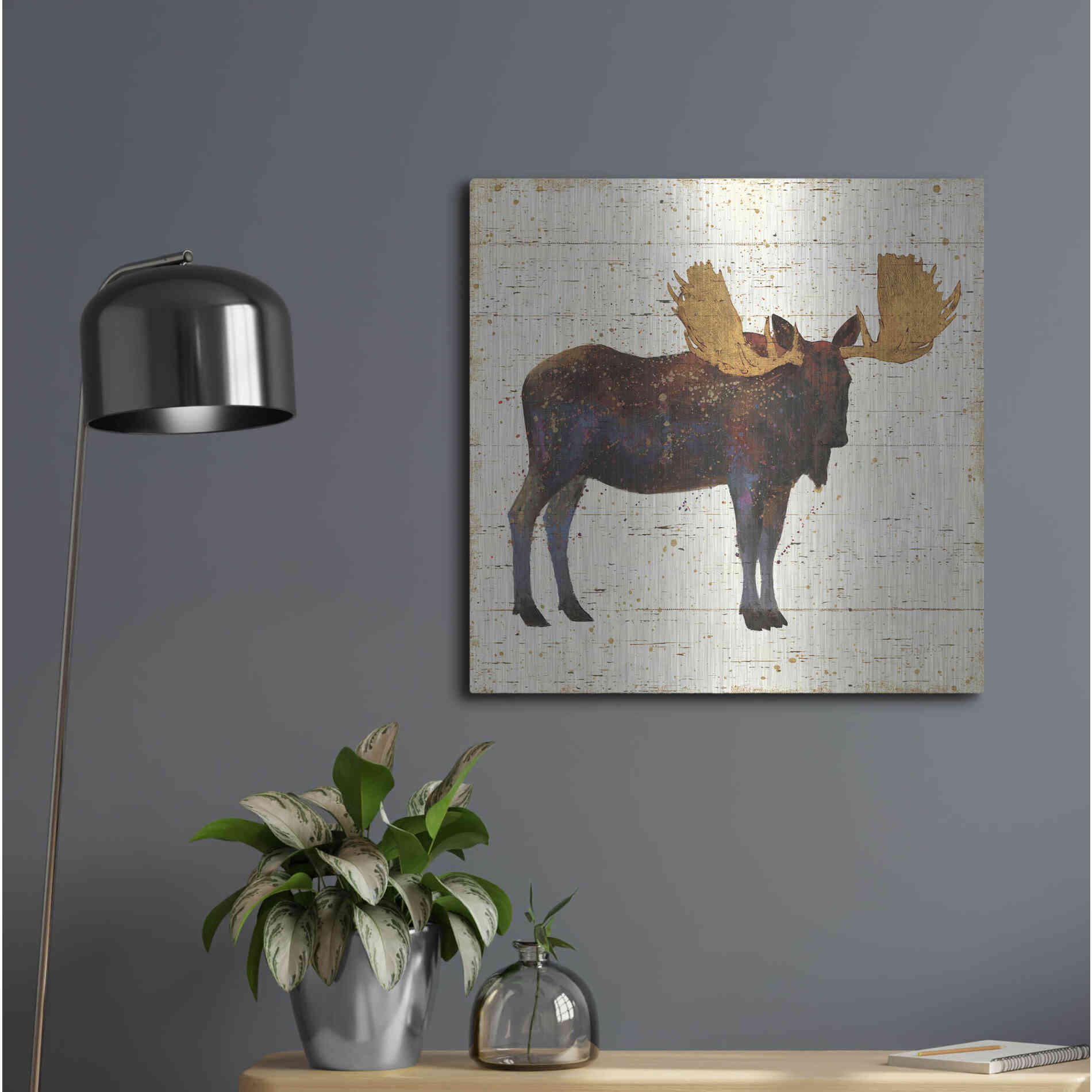 Luxe Metal Art 'Golden Nature I' by James Wiens, Metal Wall Art,24x24