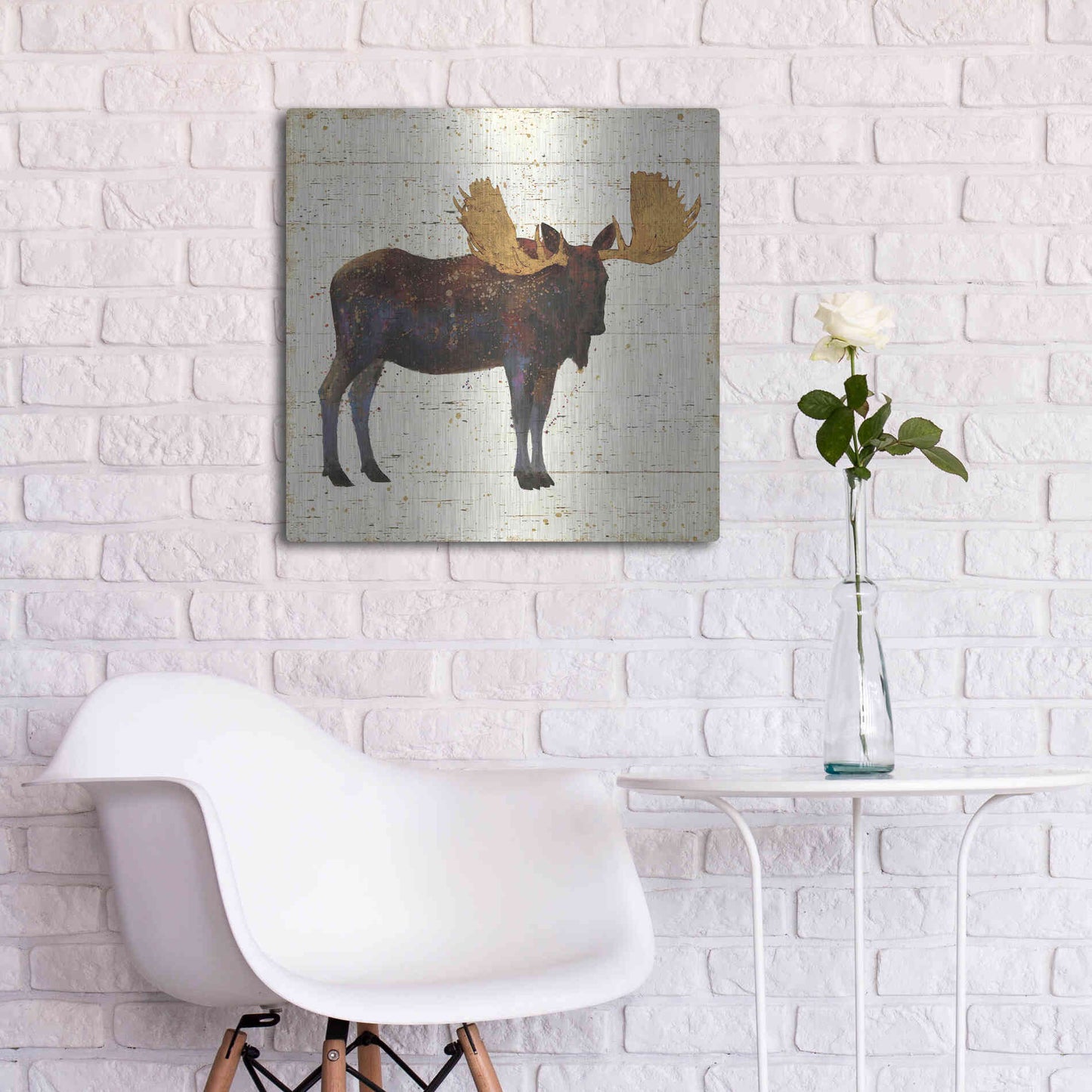 Luxe Metal Art 'Golden Nature I' by James Wiens, Metal Wall Art,24x24