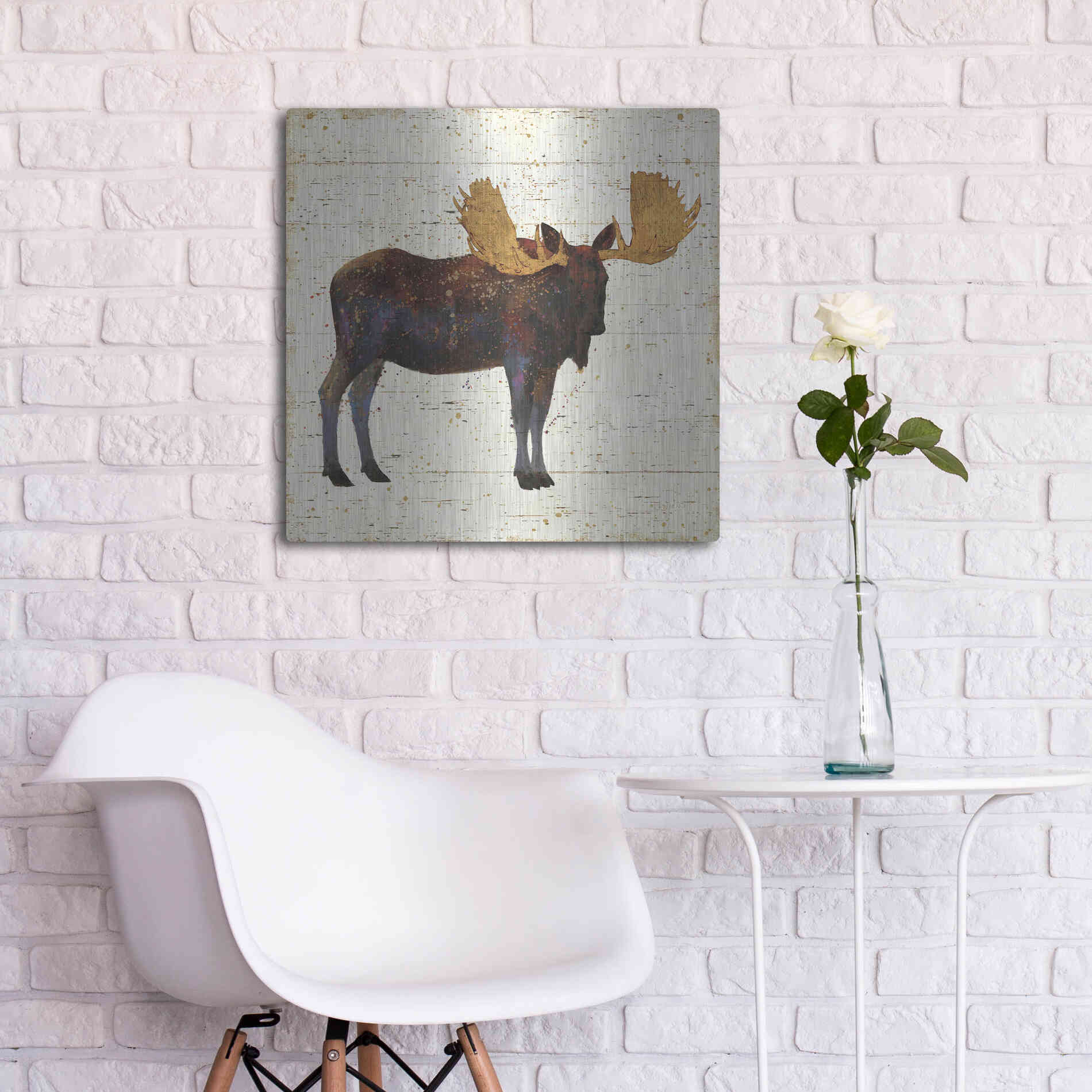 Luxe Metal Art 'Golden Nature I' by James Wiens, Metal Wall Art,24x24