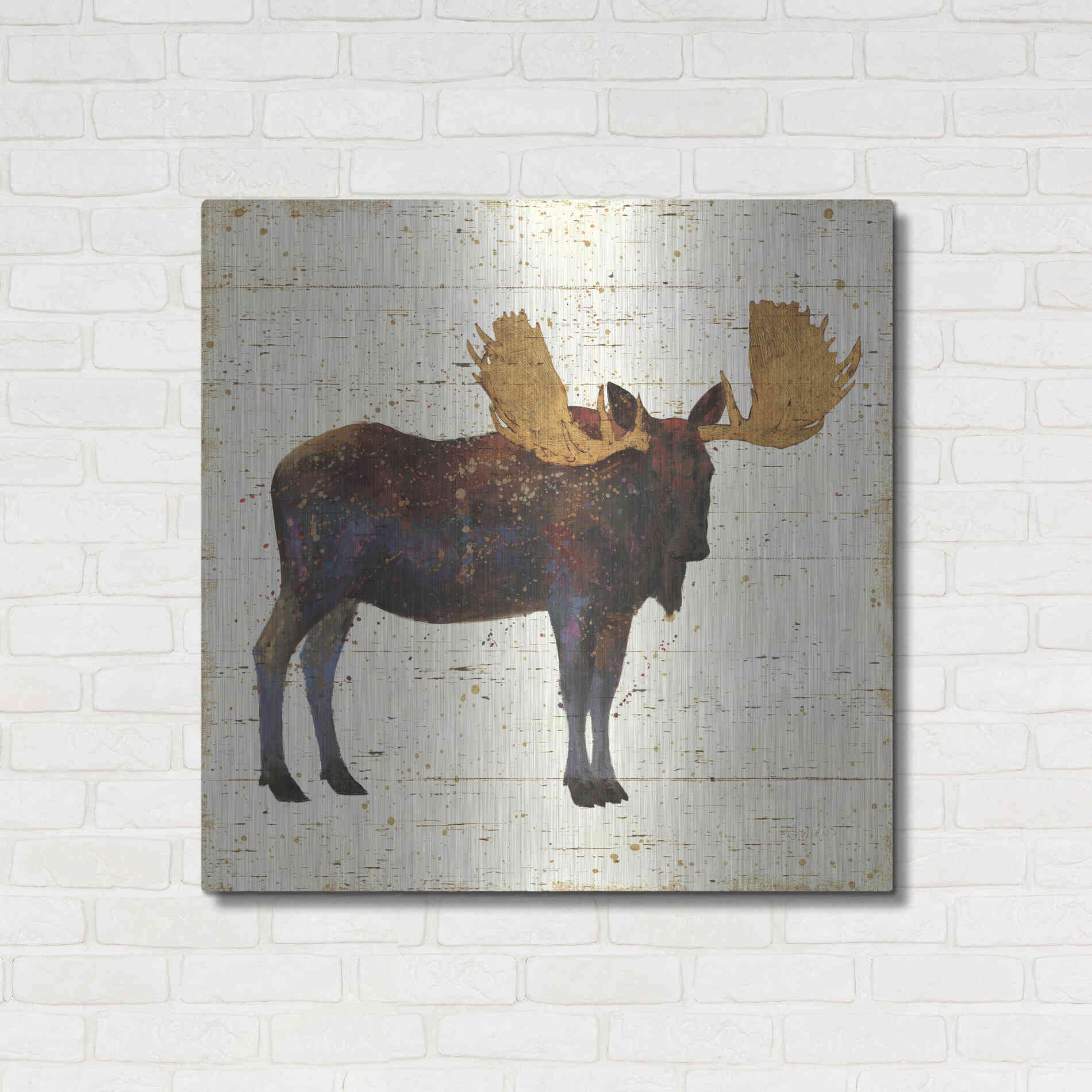 Luxe Metal Art 'Golden Nature I' by James Wiens, Metal Wall Art,36x36