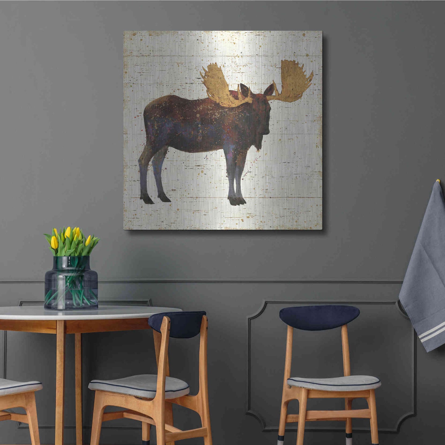 Luxe Metal Art 'Golden Nature I' by James Wiens, Metal Wall Art,36x36