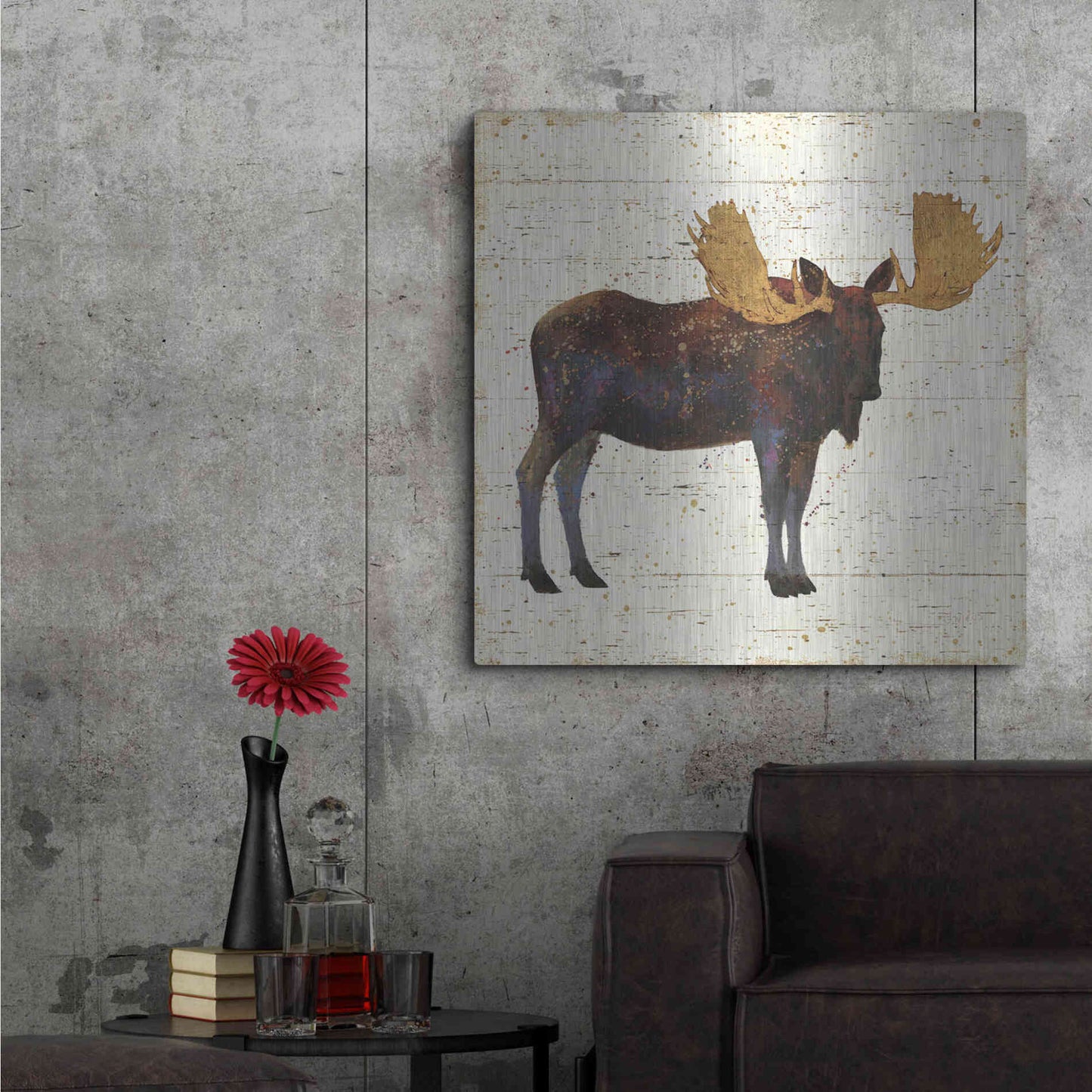 Luxe Metal Art 'Golden Nature I' by James Wiens, Metal Wall Art,36x36