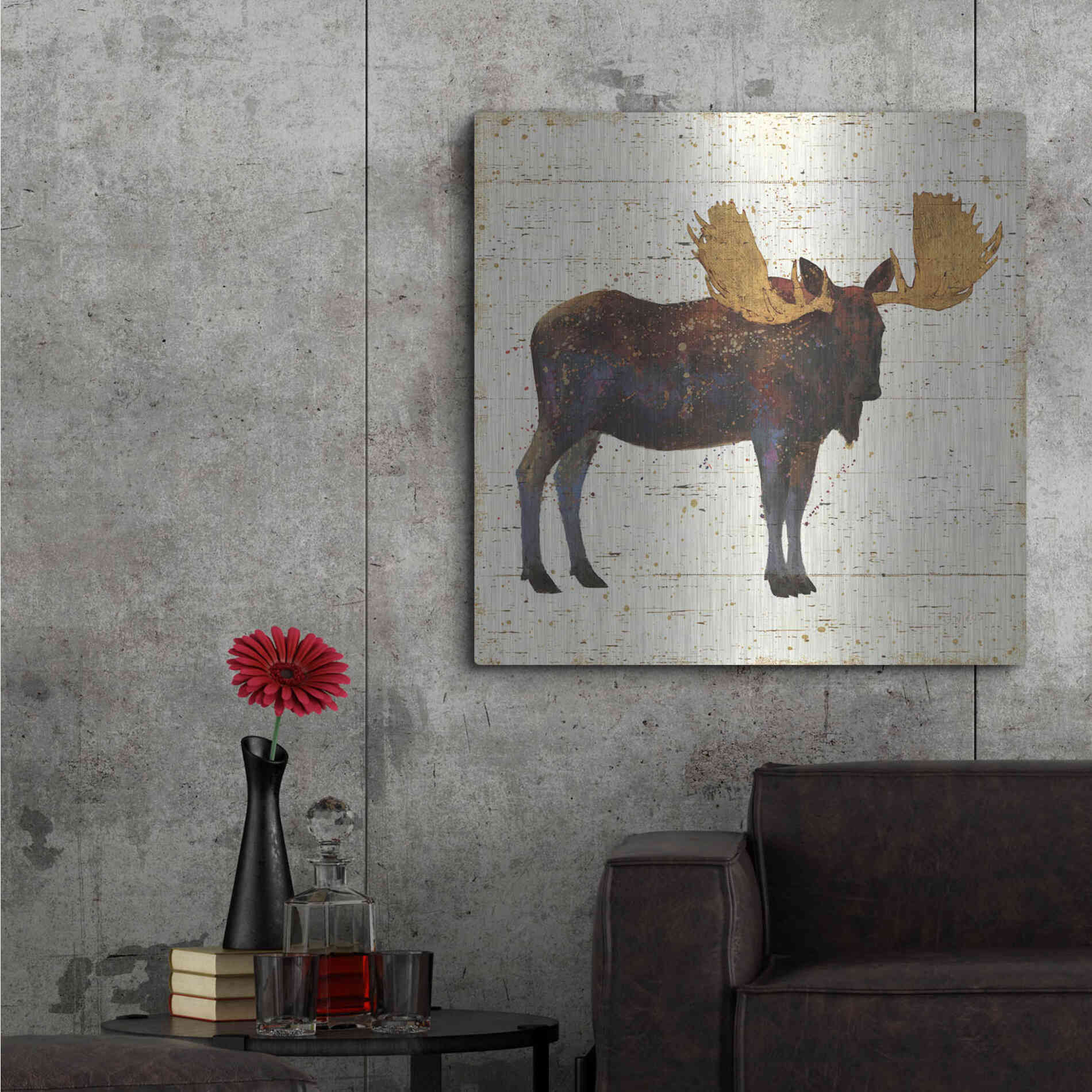 Luxe Metal Art 'Golden Nature I' by James Wiens, Metal Wall Art,36x36