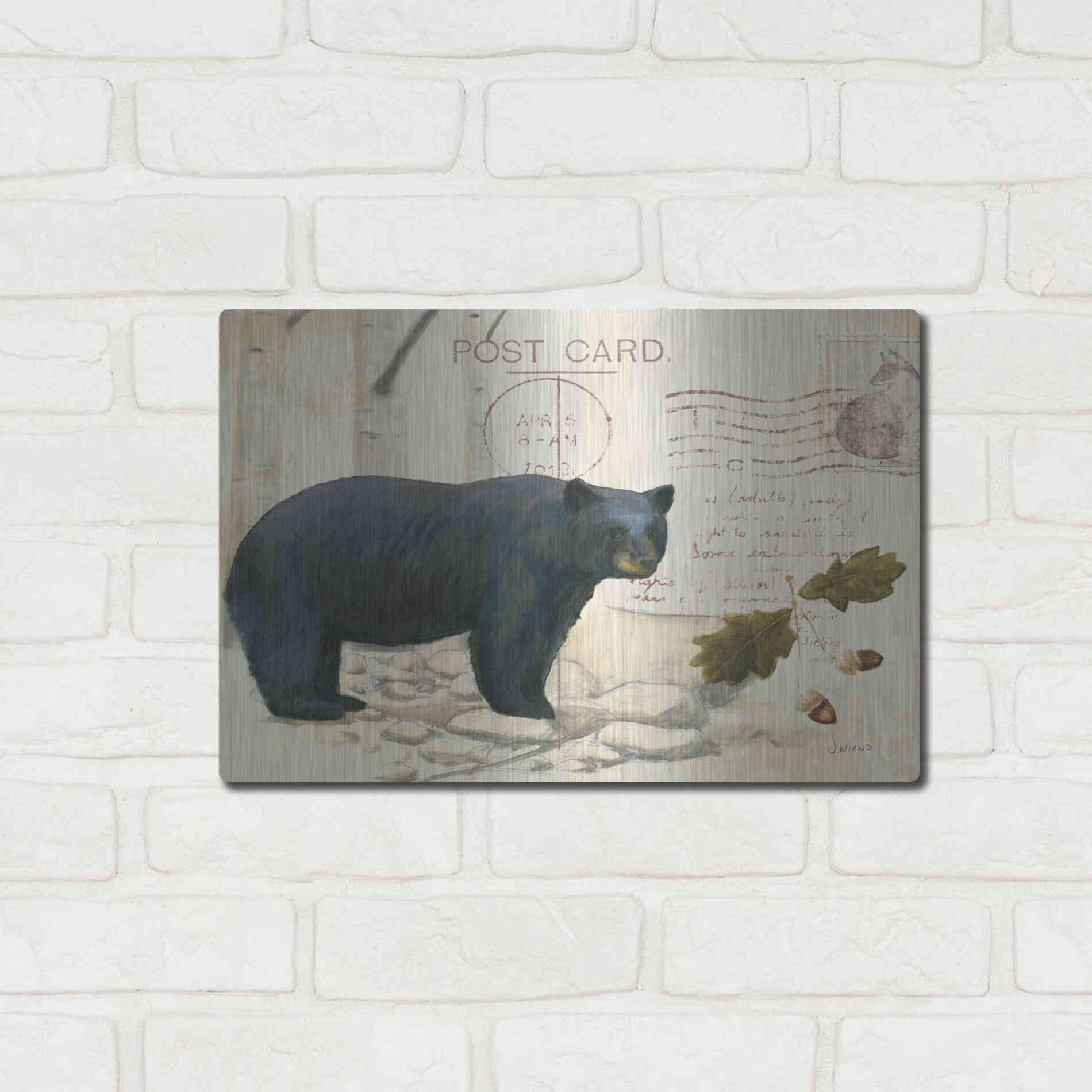 Luxe Metal Art 'Northern Wild Bear' by James Wiens, Metal Wall Art,16x12